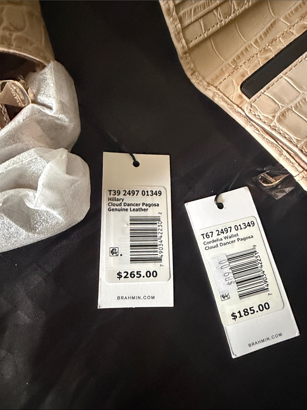 Brahmin Hillary Crossbody Bag & Cordelia Wallet in Cloud Dancer Pagoda NWT - Picture 12 of 12